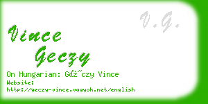 vince geczy business card